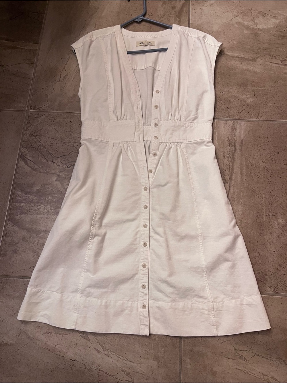 Madewell Off- White  Button-Front A-Line Mini Dress